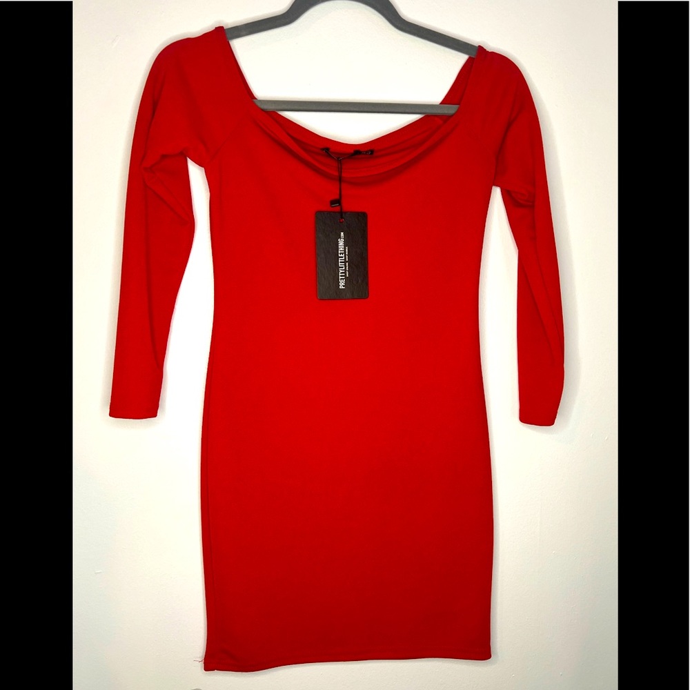 PLT off the shoulder mini dress